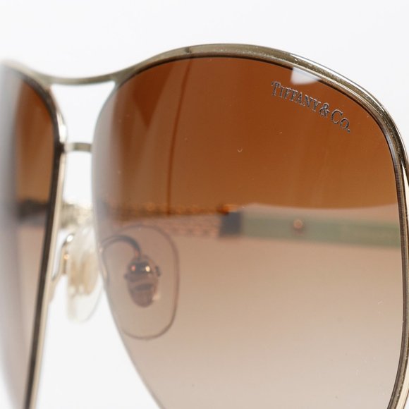 Tiffany & Co. Gold Aviator Sunglasses - Picture 2 of 9